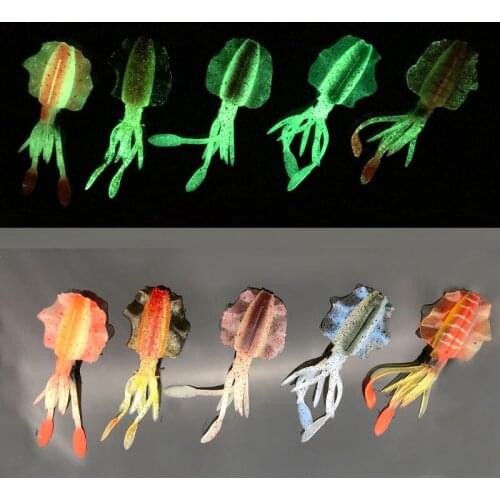 Fishing Soft Squid Lure 6cm 2g 1cps 4pcs 7g 10cm 2pcs Luminous UV Squid Jigs For Freshwater Fishing Lure Wobbler Bait Tackle