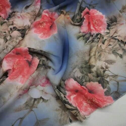 50D Dress Chiffon Stage Costume Fabric Ombre Color Digital Print Material
