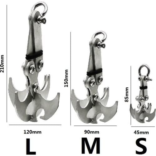 Sstainless steel Folding Survival grab hook outdoor rock climbing rescue claw survival mountaineering hook Climbing tool