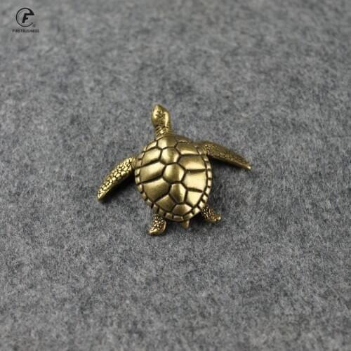 Pure Copper Turtle Statue Vintage Brass Tortoise Miniatures Figurines Home Decorations Car Ornament Desk Decor Accessories Craft