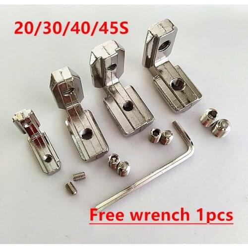 T slot L type 90 Degree 2020 Aluminum connector bracket fastener EU standard 20/30/40/45 series aluminum profile 3D Printer