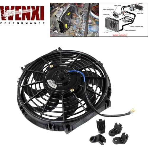 10 Inch Universal 12V 80W Slim Reversible Electric Radiator AUTO FAN Push Pull With mounting kit Type S 10" WX-FAN10