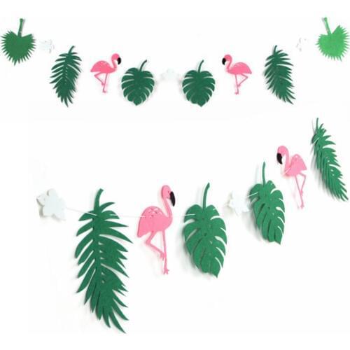Hawaii Birthday Flamingo Party Decoration Hanging Garland Banner For Hawaiana Party Luau Tropical Beach Summer Party Supplies