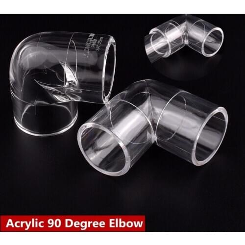 1-3Pcs 20mm 25mm 32mm Socket Acrylic 90 Degree Elbow Transparent Fitting Connector Aquarium Tank Connector Pipe joint