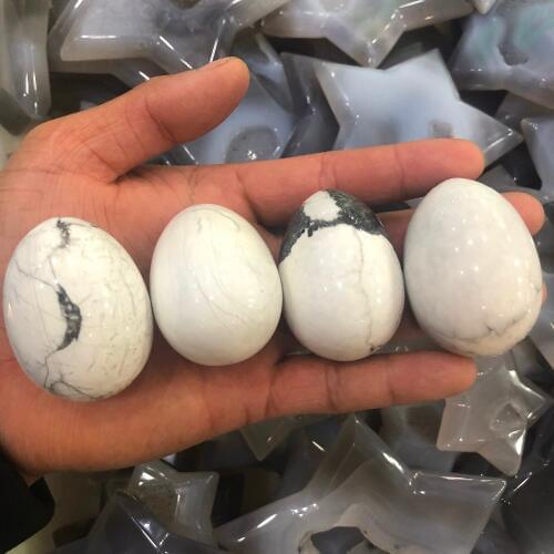 1pcs Natural white turquoise crystal egg mineral rock heal Gemstone