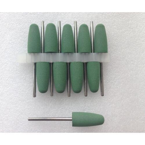 New 10pcs Dentist Green Round Fine Polishing Silicone Rubber Polishers 2.35mm
