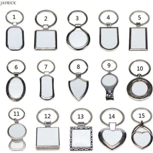 15 Shapes Sublimation Transfer Paper Blanks Keychains DIY Metal Round Key Rings Heat Press Photo Custom Jewelry Making