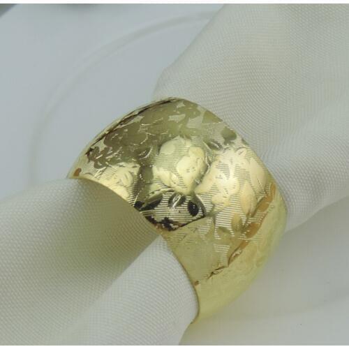 20pcs/lot SHSEJA New restaurant napkin ring Christmas wedding napkin buckle round pattern napkin rack desktop jewelry