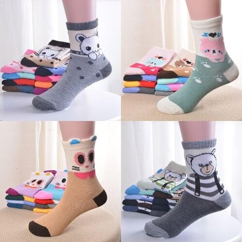 3 Pair Lytwtws Spring Autumn Winter Cotton Sock Fashion Cartoon Animals Cute Unisex Baby Newborn Fresh Candy Color Baby Socks