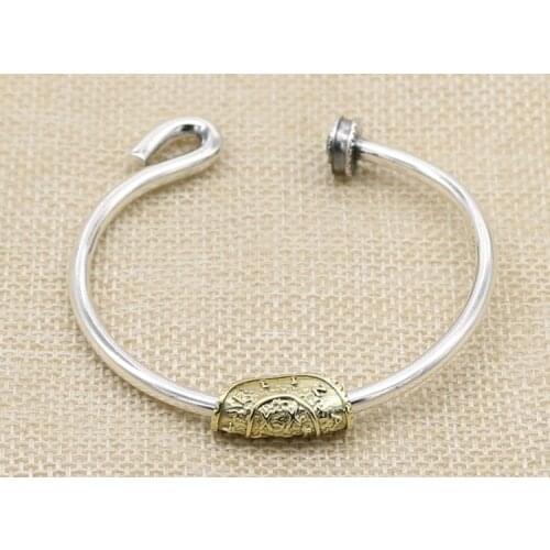 Solid 925 Sterling Silver Women Cuff Bangle Bracelet jewelry A5207