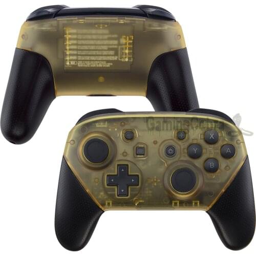 Amber Yellow DIY Controller Faceplate and Backplate Shell Housing Case Replacement Kits for NS Switch Pro
