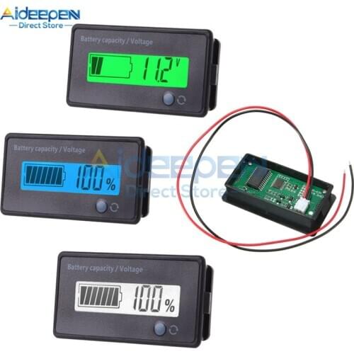 7-100V 9V 12V 24V 48V Lead Acid Lithium Battery Capacity Indicator Car Motorcycle Digital Voltmeter Voltage Tester Meter Tool