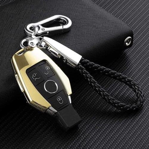 Zinc Alloy Colorful Car key Cover Case Protect Shell For Mercedes Benz W203 W210 W211 W124 W202 AMG CLK C180 E200 C E S Class