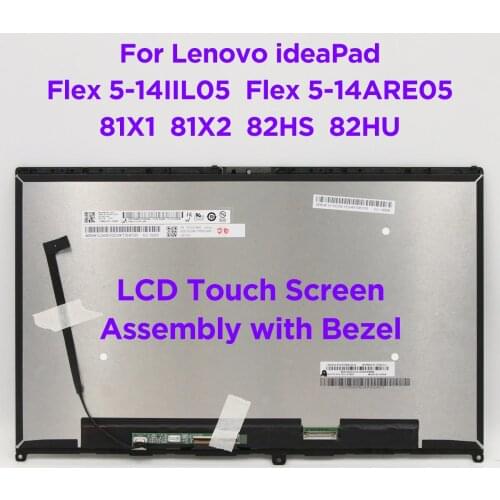 14.0" LCD Touch Screen Digitizer Assembly for Lenovo ideaPad Flex 5-14IIL05 5-14ARE05 5-14ITL05 5-14ALC05 80X1 81X2 82HS 82HU