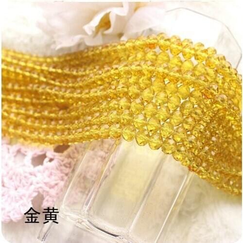 DIY Bracelet Making Crystal Glass Rondelle Beads 6mm 8 mm Golden Topaz Colour Strass