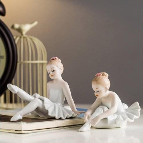 Ballet girl ceramic figurines living room bedroom bedside ornaments doll room decoration to send friends birthday wedding gifts