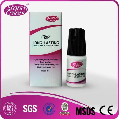 3 to 4 seconds dry Long lasting Low Odor Eyelash Glue For Eyelashes No Toxic Low Stimulate Glue For Eyelash 5ml False Eyelashes
