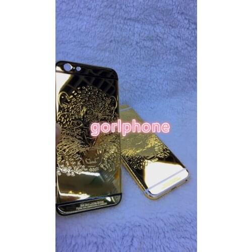 New Good Quality Middle Frame Rear Door Housing for phone 6/6s plus 24k real Gold Chassis Back door battery replacement