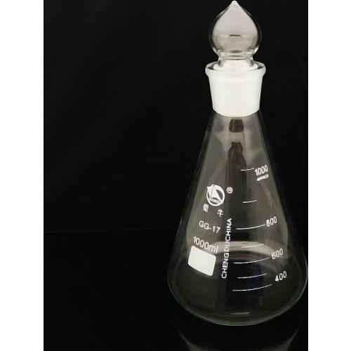 50ml 100ml 150ml 250ml 500ml 1000ml Lab Conical Borosilicate glass flask with 19# 24# 29# 34# spherical frosted plug
