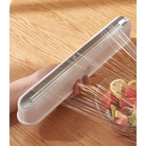 Magnetic Wall-Mounted Cling Film Cutter Holder for Household Kitchen Supplies Plastic Fixing Foil Paper Food Wrap Dispenser