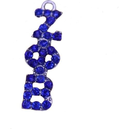Metal Inlaid Greek Letter Sorority Zeta Phi Beta Charm ZPB Label Jewelry Accessory For Bracelets Necklaces DIY Custom