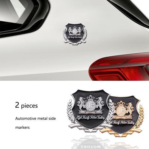 2pcs 3D Metal JP Car Styling Side Door Badge Stickers Car Window Emblem Decals For Volvo JEEP Dodge Mercedes BMW Mustang Ford VW