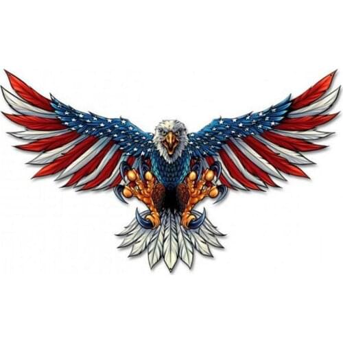 Metal Wall Art Decor Patriotic Bald 3D Eagle Animal Figurines Ornament Hanging Decor For Indoor Living Room Wall Decoration 2021
