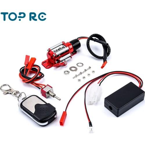 Metal Steel Wired Automatic Simulated Winch Wireless Remote Controller Receiver for 1/10 Axial SCX10 TRAXXAS TRX-4 RC Car