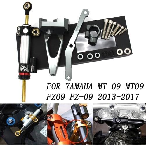 Motorcycle Carbon fiber steering Stabilize damper Mounting Bracket Kit For YAMAHA MT-09 MT09 FZ09 FZ-09 2013-2016 2017 2018 2019