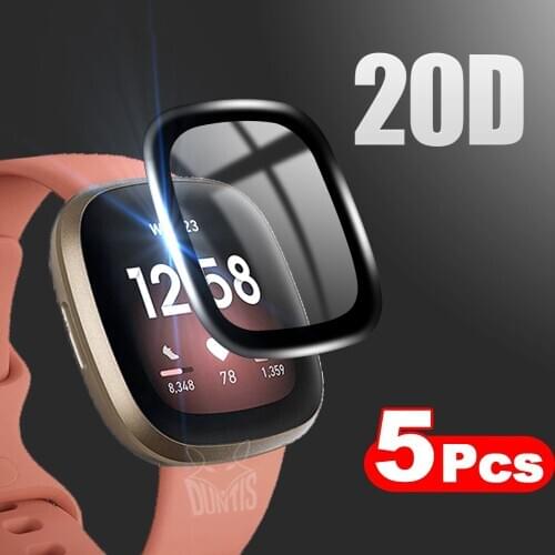 20D Curved Edge Full Coverage Soft Protective Film Cover For Fitbit Sense Versa 3 2 Smart watch Screen Protector (Not Glass)