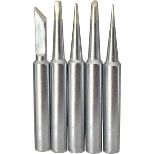 5Pcs Electric Soldering Tip Pure Copper 900M Soldering Iron Head Set Inside Hot Bare Copper Soldering Iron Tip I+B+K+2.4D+3C