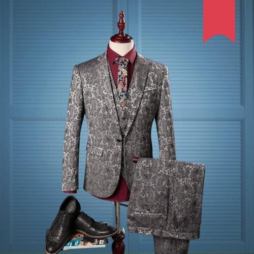 Print Wear 2020 Wedding & Blazer Men Good Quality Fashion Male Smart Casual Dress Suits Feast Jackets+Pants+Vest 980
