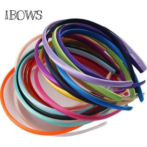 5Pcs/lot 10mm Solid Color Hairband Satin Covered Resin Hairbands Adult Kids Headbands Girl DIY Hair Accessories Materials