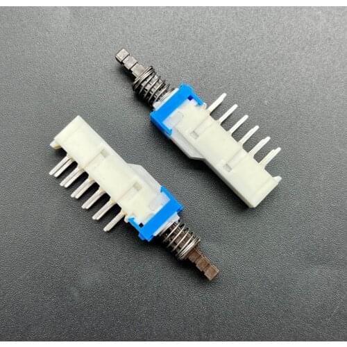 Original 2pcs for ALPS SPUN series key switch double row 12 foot piano key with lock switch self-locking length 54MM black