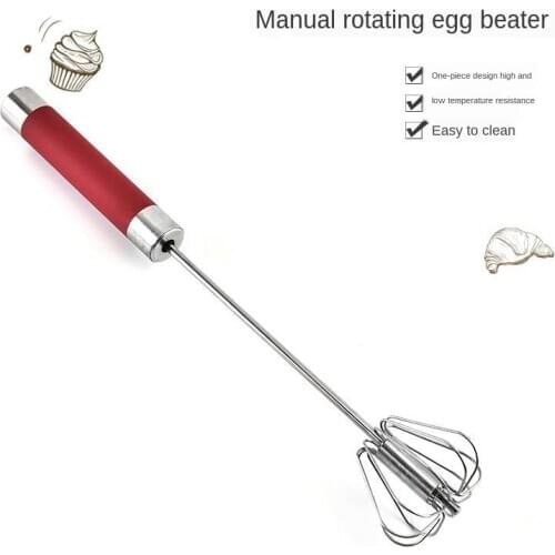 Household stainless steel manual rotary egg beater cream flour semi-automatic mixer kitchen cake baking tool
