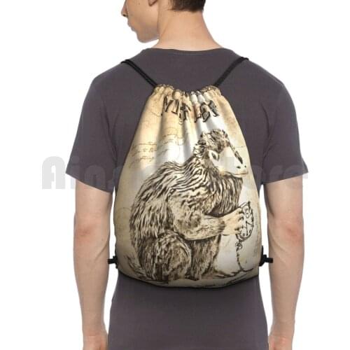 Niffler Backpack Drawstring Bag Riding Climbing Gym Bag Cottage Core Dark Acadamia Fae Bohemian Art Fairy Art Astronomy