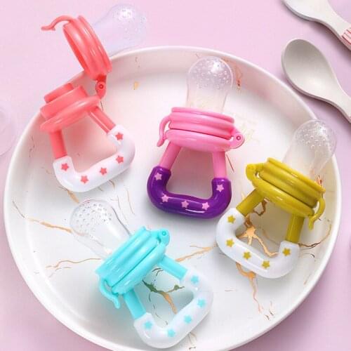 1PC Baby Nipple Fresh Food Fruit Milk Feeding Bottles Nibbler Infant Learn Feeding Drinking Water Straw Handle Teething Pacifier