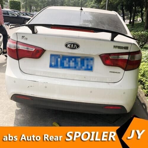 For Kia K2 Spoiler 2013-2018 KIA Rio K2 TF High Quality ABS Material Car Rear Wing Primer Color Rear Spoiler