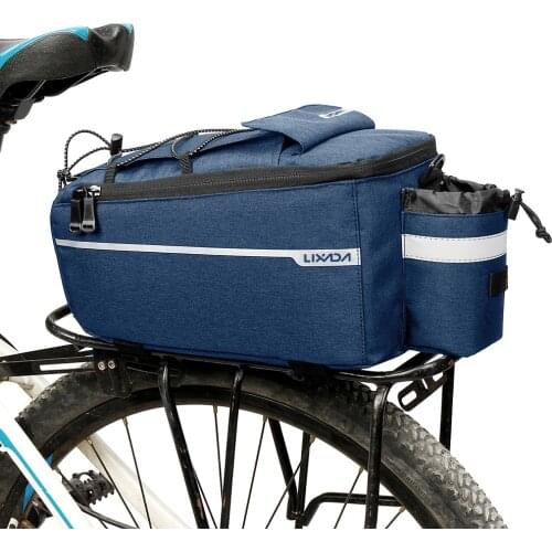 Lixada Insulated Trunk Cooler Bag Cycling Bicycle Rear Rack Storage Luggage Bag Reflective MTB Bike Pannier Bag Shoulder Bag