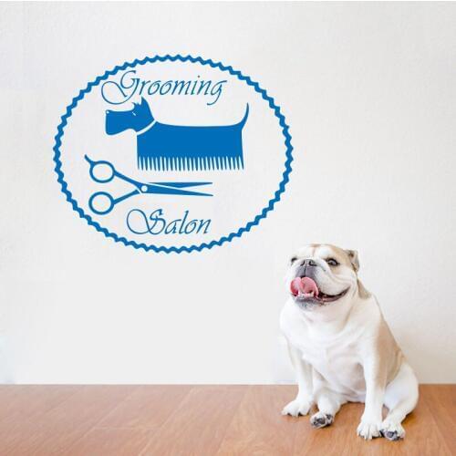 Pet grooming salon vinyl wall stickers mural wall decals dog removable art wallpaper pet shop wall decals home decoration AN730