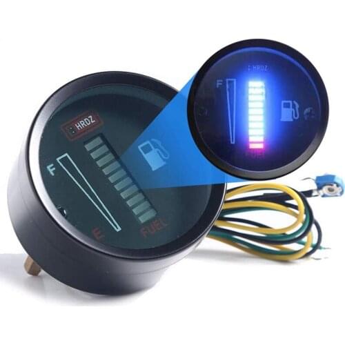 24V 2 Inch 52mm Universal Car Motorcycle Fuel Level Meter Gauge LED Light Display Fuel Tank Gauge Boat Truck RV