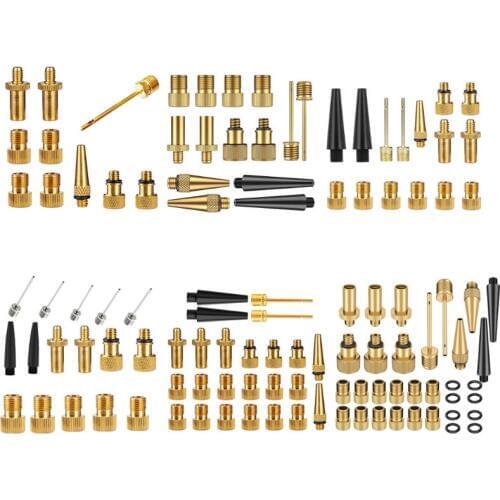 Bike Bicycle Brass Presta and Schrader Tire Valve Adapter Kit Ball Pump Needle new