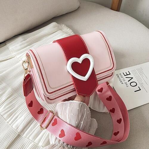 Women Messenger Bags Ins Hottest Handbag Small Flap Bags Ladies' Shoulder Bag Heart-shaped Decoration Fashion Crossbody Bag
