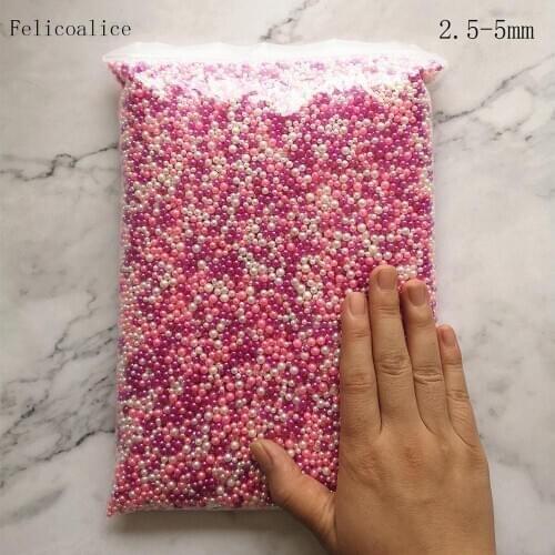 1kg 2.5-5mm Multi Colors No Hole Resin Round Imitation Pearl Beads Loose Beads for Jewelry Making DIY Accessories