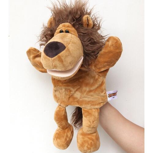 30CM cartoon animal hand puppet lion infant finger plush toy child parent-child storytelling props for baby gifts