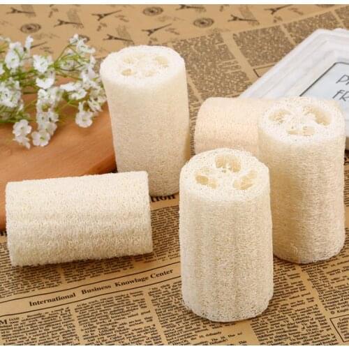5 Inches Natural Flatten Loofah Dish Cleaning Brush Dishwashing Ball Washing-up Loofah Sponge Bath Shower Tool SN1009