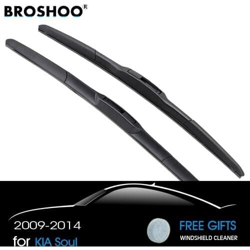 BROSHOO Car Wipers Blade Natural Rubber For KIA Soul 24"&20"Fit Standard Hook Arm 2009 2010 2011 2012 2013 2014 Auto Accessories