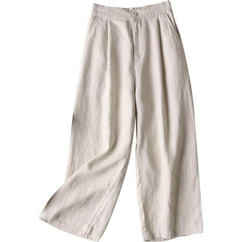 Summer Pants Women Street Style Solid Color Plus Size Casual Loose Wide Leg Long Trousers Pants 2021 pantalones de mujer