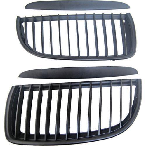 Black Front Kidney Grill Grilles For Bmw 05-08 Sedan Wagon E90 E91 320I-335I 4Dr