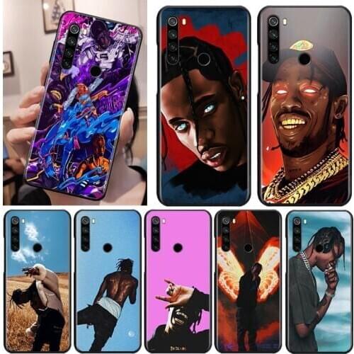 Travis Scott Hip Hop Black Cover For Xiaomi Redmi Note 9 9S 8T 8 7 6 5A 5 4X 4 Pro Max Soft Phone Case